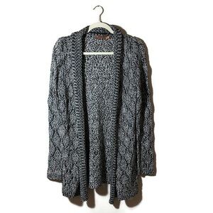 Belldini Gray Cable Knit Cardigan Sweater Size Medium